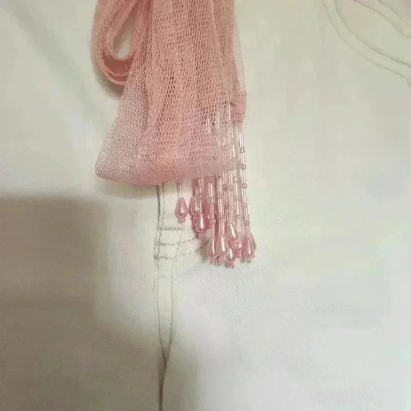 Gloria Vanderbilt Plus Size White  Denim Capri's With Tassle Belt Size 14 - Picture 5 of 9